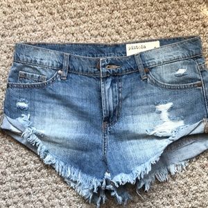 Pistola distressed denim shorts